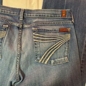 7 For All Mankind Dojo Jeans women’s size 32 dark wash mid rise wide leg boho